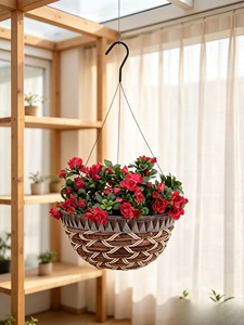 Panier suspendu <span class=keywords><strong>en</strong></span> corde <span class=keywords><strong>tressée</strong></span>, pot de fleurs décoratif tressé, panier suspendu pour plantes d'intérieur et d'extérieur pour la verdure - Product Image 4