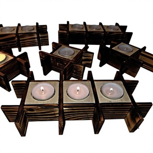 Rectangle Wooden Handmade <b>Tea</b> Light Holder Durable Eco Friendly Christmas Home Decoration Candle <b>Stand</b> - Product Image 4