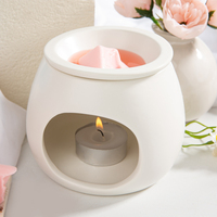 Diffuseur d'arômes décoratif en céramique pour huiles essentielles, brûleur de cire fondue et porte-bougie chauffe-plat pour parfum d'intérieur
