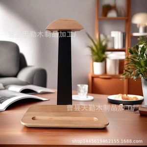 Wooden headphone holder, gaming <b>headset</b> <b>stand</b>, solid wood desktop organizer, pen base, beech wood <b>stand</b> - Product Image 1