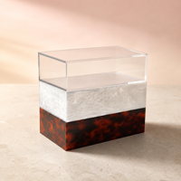 Boîte de Mahjong transparente en acrylique effet écaille de tortue, personnalisée par Ava Factory, pour jeu de tuiles de 36 mm, idéale pour les soirées de jeu en famille