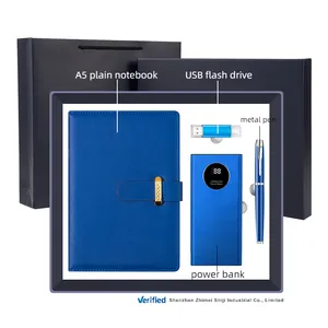 A5 ноутбук ручка USB флэш-накопитель power bank 4 в 1 Корпоративный набор деловых подарков для руководителей мужчин