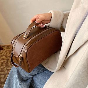 Bolsa de Maquillaje de Fábrica BSCI, Bolsa de Almacenamiento de Cosméticos de Viaje Portátil de Gran Capacidad, Bolsa de Aseo de Color Sólido, Juego de Dos Piezas - Product Image 2