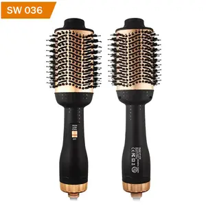 2023 New Gold color Electric Comb 3 IN 1 One-Step Heated Dryer with Straighter and Volumizer Negative Ion Hot Air Hair Brush