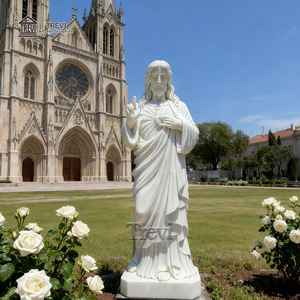 โรงงานเทรวี ขายส่งรูปปั้นพระเยซูหินอ่อนอิตาลีขนาดเท่าคนจริง สไตล์ยุโรป แกะสลักด้วยมือ ขัดเงาอย่างดี ทนทาน สำหรับศาสนาคริสต์นิกายคาทอลิก - Product Image 6