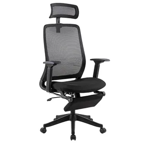 Vente en gros de meubles de bureau modernes, dossier haut en maille, pivotant de luxe, pour le personnel de direction, chaise de bureau ergonomique