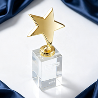 Trophée étoile en cristal gravé sur mesure, récompense étoile en cristal de luxe, logo personnalisé, cérémonie d'entreprise, prix de reconnaissance professionnelle