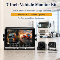 Moniteur de voiture AHD IPS 1080P de 7 pouces avec écran partagé 2 canaux, DVR, double caméra, vue latérale pour camion, fourgonnette, bus, camping-car, système d'aide au stationnement et à la marche arrière