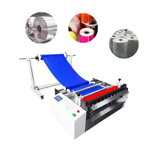 QK-300 Automatic PVC cloth paper Film roll to sheet cutting machine roll cutting to sheet machine