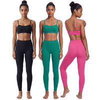 Ensemble de vêtements de sport pour femme : Soutien-gorge de yoga confortable à maintien élevé avec coussinets de poitrine et Leggings taille haute ajustés