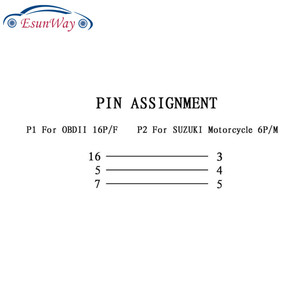 <span class=keywords><strong>Cable</strong></span> de diagnóstico OBD para motocicleta <span class=keywords><strong>Suzuki</strong></span>, Conector de 6 pines A Adaptador OBD2 de 16 pines - Product Image 4