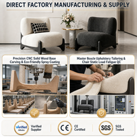 Fauteuil inclinable en bois massif de petite taille, style crème, pour salon et réception de salon de beauté