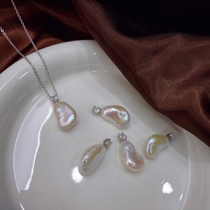 Collier de perles de haricot en forme de cœur baroque français, grand, brillant, naturel, de forme irrégulière, ensembles de bijoux fins pour femmes - Product Image 3