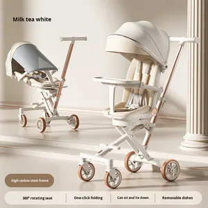 Китайская компактная складная детская коляска с рамой из алюминиевого сплава, двусторонняя система толкания, грузоподъемность 15 кг, увеличенный капюшон, 4 колеса - Product Image 6