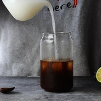 Gobelets à café en verre transparent givré pour sublimation, 12oz, 16oz, 25oz, avec couvercles en bambou et pailles en verre