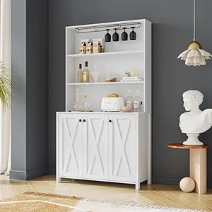 Armadio da cucina di lusso consolle di stoccaggio legno bianco credenza da pranzo armadi a buffet credenza armadio dispensa con hutch