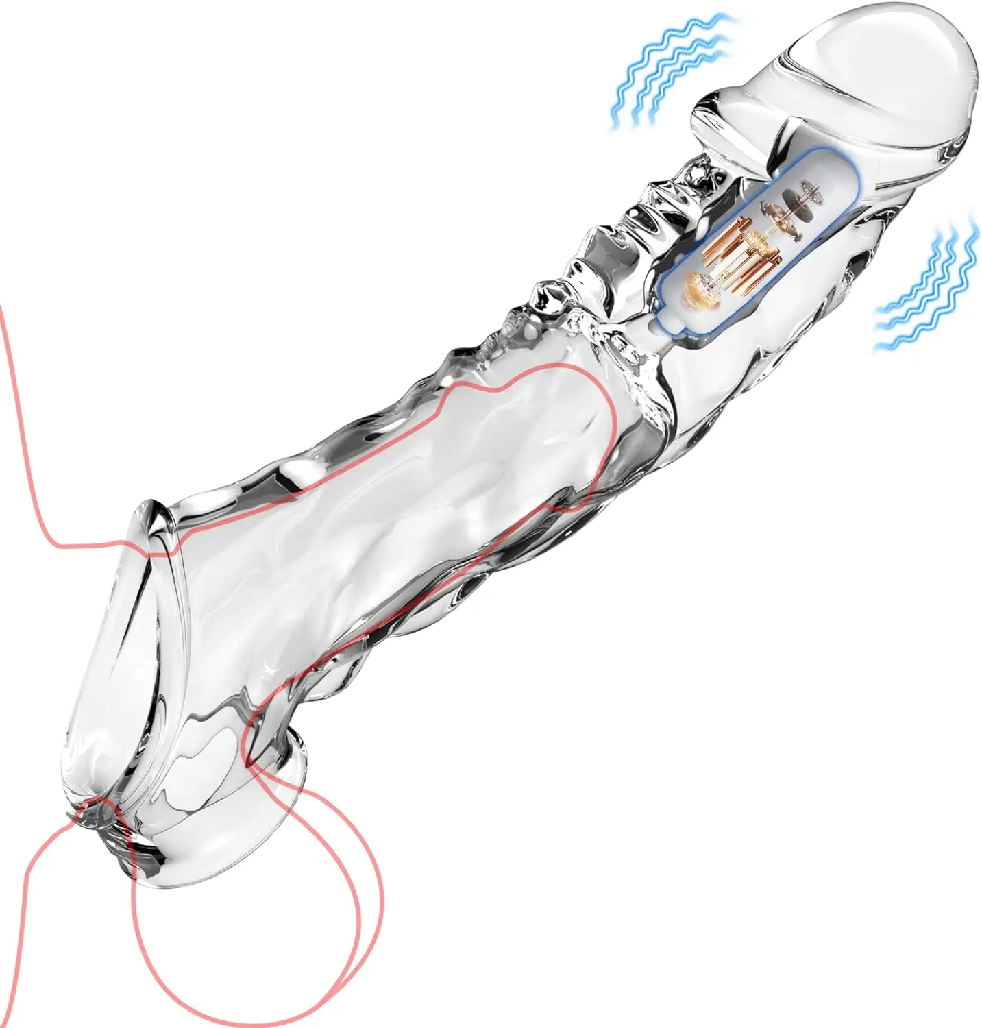 3.6 นิ้วReusableอวัยวะเพศชายพร้อมVibratorอวัยวะเพศชายแหวนถุงยางอนามัยอวัยวะเพศชายสําหรับVibrating DildoสําหรับCock Enlarger