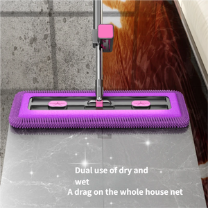 Mop Piatto in Ciniglia Rinforzato per Lavaggio a Mano, Strumento per Pulizia Pavimenti di Grandi Aree, <span class=keywords><strong>Facile</strong></span> Strizzatura, Ecologico, Automatico - Product Image 1