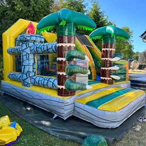 Castillo inflable de dinosaurio T-Rex con tobogán, combo inflable para fiestas infantiles, casa de brinco. - Product Image 2