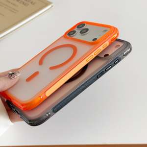 TPU+PC Matte Texture Transparent Shockproof Anti-Drop <b>Camera</b> Frame Protective <b>Magnetic</b> Mobile Phone Cases For iPhone 18 Pro Max - Product Image 2