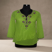 Tunique brodé georgette de créateur kurti pour femme