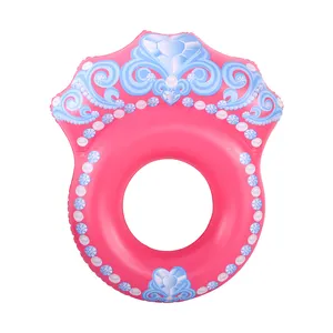 Princess Pink Inflatable Diamond Ring Float Inflatable Sea Lounge Outdoor Pvc Swim Ring Inflatable Tube Swimming Pool Float