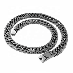 Collier en acier inoxydable pour <span class=keywords><strong>homme</strong></span>, couleur argent, 20 à 32 pouces, chaîne cubaine épaisse et lourde, vente en gros - Product Image 5
