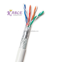Kabel jaringan curah FTP 1000ft Cat5e 24AWG Solid 24AWG berpelindung kawat tembaga polos kabel komunikasi berpelindung warna kustom (FTP)