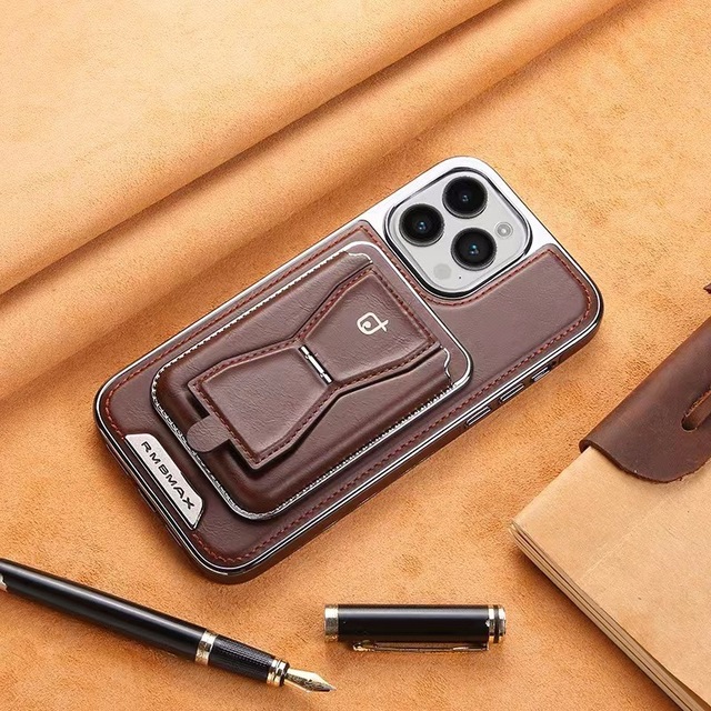 High Quality PU Leather Pure Color Mirror Business Mobile Phone Case for 16 15 PC Material