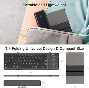 ขายดีกรรไกรคีย์บอร์ดไร้สายแบบพับได้ BT พกพาได้รองรับการเชื่อมต่ออุปกรณ์4อย่างเข้ากันได้กับระบบ Windows iOS <span class=keywords><strong>Mac</strong></span> <span class=keywords><strong>OS</strong></span> - Product Image 6