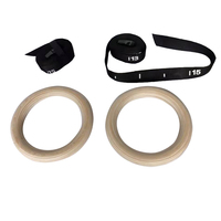 POWERMAN FITNESS Wooden Gym Ring - Natural Wood Gymnastic Ring for Strength Training