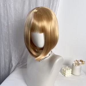 Peluca Corta Rubia BOB de Fibra Sintética Futura, al por Mayor, Lista para Enviar, sin Encaje, Servicio OEM con Logotipo Personalizado para Fabricantes - Product Image 5