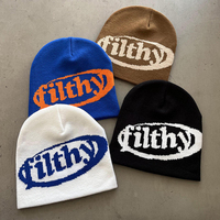 Bonnet personnalisé en acrylique tricoté, doux et chaud, style décontracté avec revers, idéal pour l'hiver, streetwear, cadeau pour amis