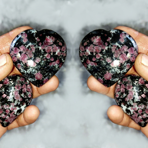 2026 Premium Quality Ruby Matrix Healing <b>Crystal</b> Gemstone Polished Heart Revitalization Workaholics Stress Love Feng Shui Carved - Product Image 1