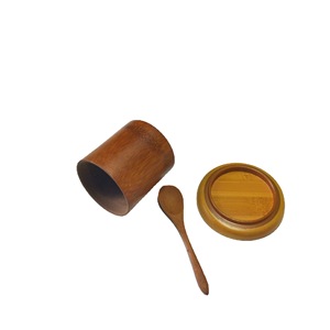 Bamboo Tea <b>Cup</b> With <b>Saucer</b> And Spoon Set Cylinder Shape Solid Color From Chongqing For Tea Drinking - Product Image 5