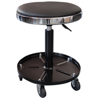 Tabouret d'atelier roulant robuste, réglable en hauteur, siège pneumatique pour mécanicien avec plateau à outils, capacité de 300 lb, chaise d'atelier