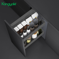 Kangyale organisateur d'armoire de cuisine fond étagère de rangement coulissante bouteille tiroir panier