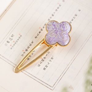 Pinzas para el cabello de brocado Song, hechas a mano, accesorios para el cabello de estilo chino nuevo, pinzas laterales retro, pinzas para el tocado Hanfu de estilo antiguo. - Product Image 1