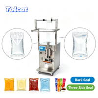 Machine d'emballage verticale Tolcat en acier inoxydable pour liquides, remplisseuse de sachets à scellage arrière pour l'eau potable, les boissons, les sauces et les liquides