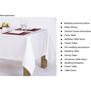 Wholesale Woven American Style Round 100% Polyester Disposable <b>Tablecloth</b> White Wedding Party Luxury Hotel - Product Image 3