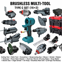 Kit combiné d'outils multifonctions sans fil 21V 1/2 OEM d'usine, avec accessoires interchangeables 8+1, 11+2, 16+2 et batterie au lithium