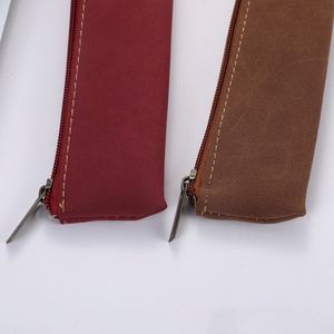 Étui à crayons en cuir PU avec fermeture éclair, grande capacité, pour filles, garçons, étudiants et usage au bureau, cadeaux de rentrée scolaire - Product Image 2