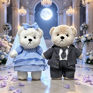 [Solo Ropa] Conjunto de Ropa para Muñeco de Peluche de 30 cm, Traje de Caballero con Cuadros Grises y Conjunto de Traje Formal - Product Image 1