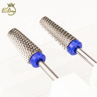 Fraise à ongles professionnelle en carbure de tungstène, 3/32 pouces, double face, 6,0 à 7,0 mm, dents de coupe transversales moyennes, 5 en 1, profil conique, tête plate