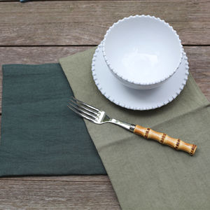 Serviettes en lin 100% européennes faites à la main petit torchon carré classique multi-usage jetable linge <span class=keywords><strong>de</strong></span> <span class=keywords><strong>table</strong></span> accessoires en tissu solide - Product Image 4