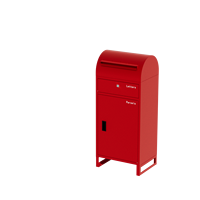 Boîte à colis autoportante en métal rouge avec dessus incurvé, compartiment séparé pour lettres et colis, boîte aux lettres extérieure verrouillable pour villa, maison, OEM ODM
