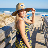 Chapeau de paille OEM pour sauveteur de plage et surf, avec logo personnalisé, vente en gros, chapeaux d'été pour femme, activités de plein air, pêche, surf, protection solaire