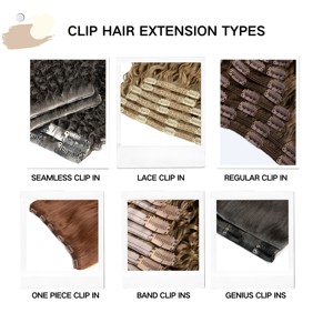 Extensioni di <span class=keywords><strong>Capelli</strong></span> Umani Remy di Lusso Senza Cuciture, Set Completo <span class=keywords><strong>per</strong></span> Tutta la Testa, Clip-in da Donatore Singolo, Vendita all'Ingrosso - Product Image 5
