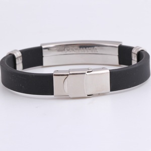 Pulsera Cruzada para Hombre de 10 mm de Ancho, Silicona y Acero de Titanio, Patrón de la Gran Muralla China, Estilo Hip Hop, Regalo de Joyería - Product Image 2