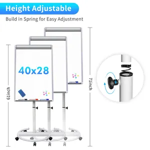 Individuelle Größe magnetische tragbare Whiteboard-Ständer-Eisenbrett White Board Flipchart-Eisenbrett mobiles Trockenwischebrett